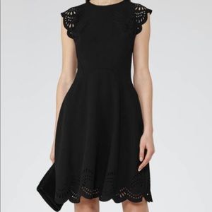 Reiss Laser Cut Kathy Black Dress Size 8
